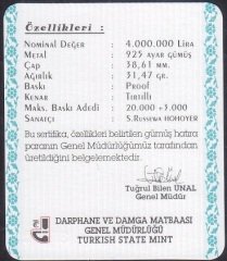 Hatıra Para Sertifikası - Mustafa Kemal Atatürk - 2000 Yılı