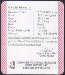 Hatıra Para Sertifikası - Binyıl Zirvesi - 2000 Yılı