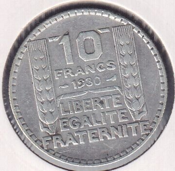 Fransa 10 Frank 1930 Gümüş 10 Gram