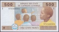 Central African States 500 Frank 2002 Çil ( T ) Pick 106T Kongo