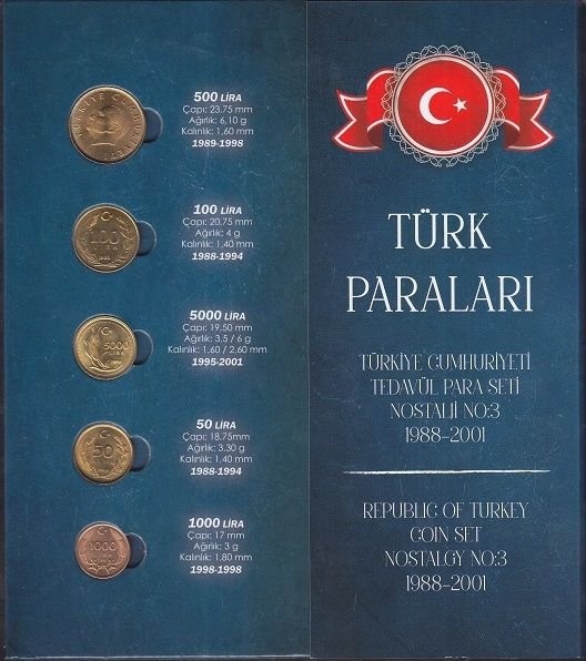 1988-2001 Yılı Özel Tedavül Madeni Para Seti Çil