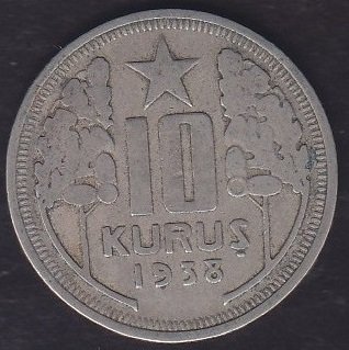 1938 YILI 10 KURUŞ