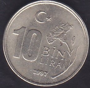 1997 YILI 10 BİN LİRA ÇİLALTI ÇİL(KALIN BASKI)