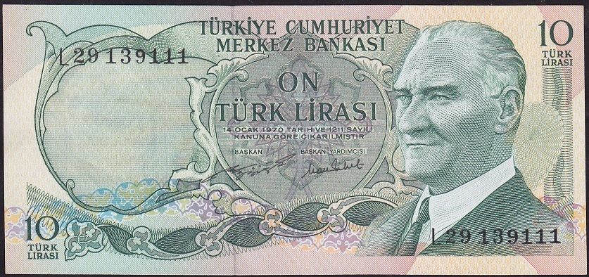 6.Emisyon 2.Tertip 10 Lira L29 139111 Çilaltı Çil