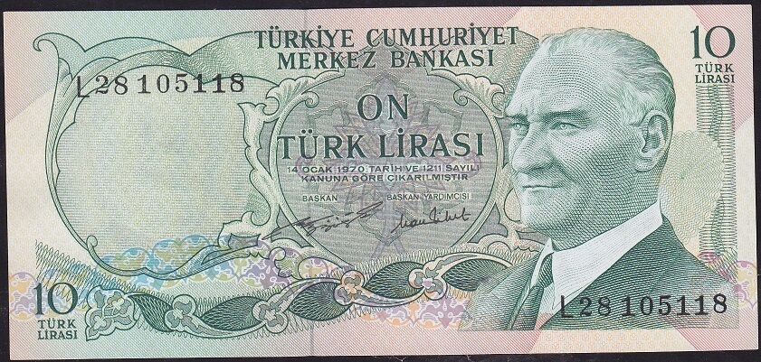 6.Emisyon 2.Tertip 10 Lira L28 105118 Çilaltı Çil