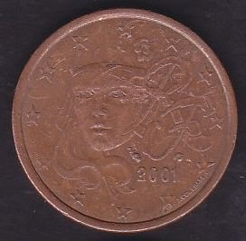 Avrupa 5 Euro Cent 2001 Fransa