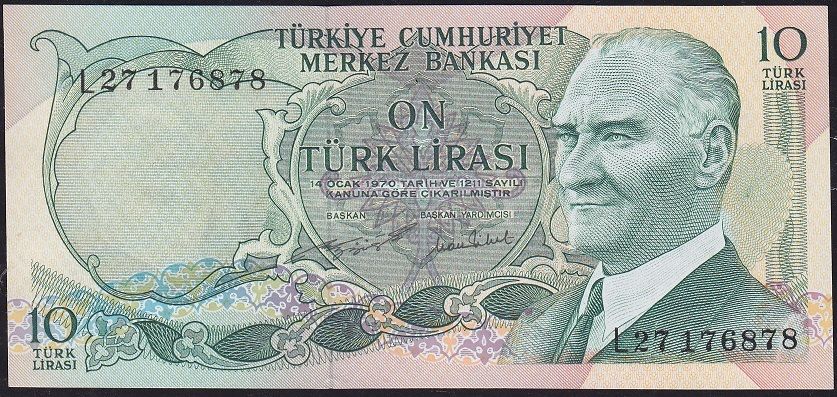 6.Emisyon 2.Tertip 10 Lira L27 176878 Çilaltı Çil