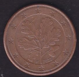 Avrupa 5 Euro Cent 2002F Almanya