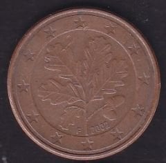 Avrupa 5 Euro Cent 2002F Almanya