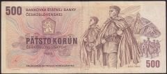 Çekoslovakya 500 Korun 1973 Çok Temiz Pick 93a