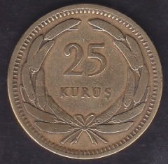 1951 Yılı 25 Kuruş Çok Temiz ( 25 kuruş yazısına göre Düz )