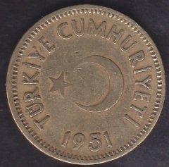 1951 Yılı 25 Kuruş Çok Temiz ( 25 kuruş yazısına göre Düz )