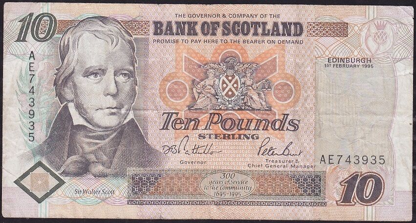 İskoçya 10 Pound 1995 Çok Temiz