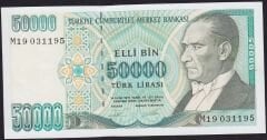 7.Emisyon 2.Tertip 50000 Lira M19 031195 Çil