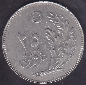 1928 Yılı 25 Kuruş Çilaltı Nikel