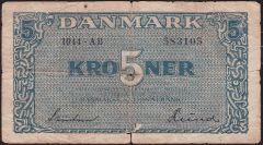 Danimarka 5 Kroner 1944 İyi/ Temiz