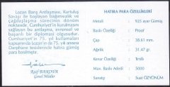 Hatıra Para Sertifikası - Cumhuriyet Ve Lozan - 1998 Yılı