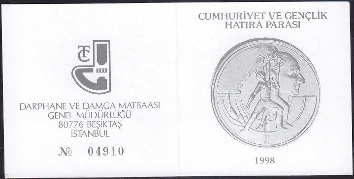 Hatıra Para Sertifikası - Cumhuriyet Ve Gençlik - 1998 Yılı