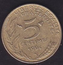 Fransa 5 Centimes 1994