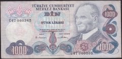 6.EMİSYON 1.TERTİP 1000 LİRA C47 060365 ÇOK TEMİZ +