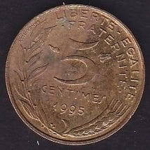 Fransa 5 Centimes 1995