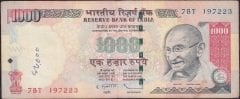 Hindistan 1000 Rupees 2009 Çok Temiz