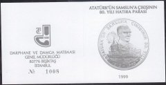 Hatıra Para Sertifikası - Atatürk'ün Samsun'a Çıkışının 80.Yılı  - 1999 Yılı