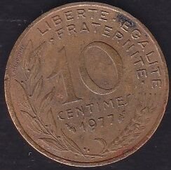 Fransa 10 Centimes 1977