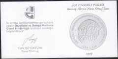 Hatıra Para Sertifikası - İlk Osmanlı Parası  - 1999 Yılı