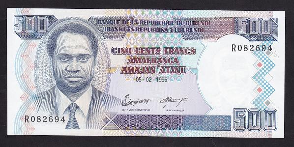 BURUNDİ 500 FRANK 1995 ÇİL