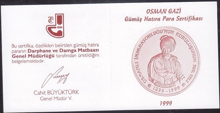 Hatıra Para Sertifikası - Osman Gazi  - 1999 Yılı