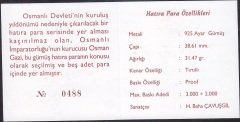 Hatıra Para Sertifikası - Osman Gazi  - 1999 Yılı
