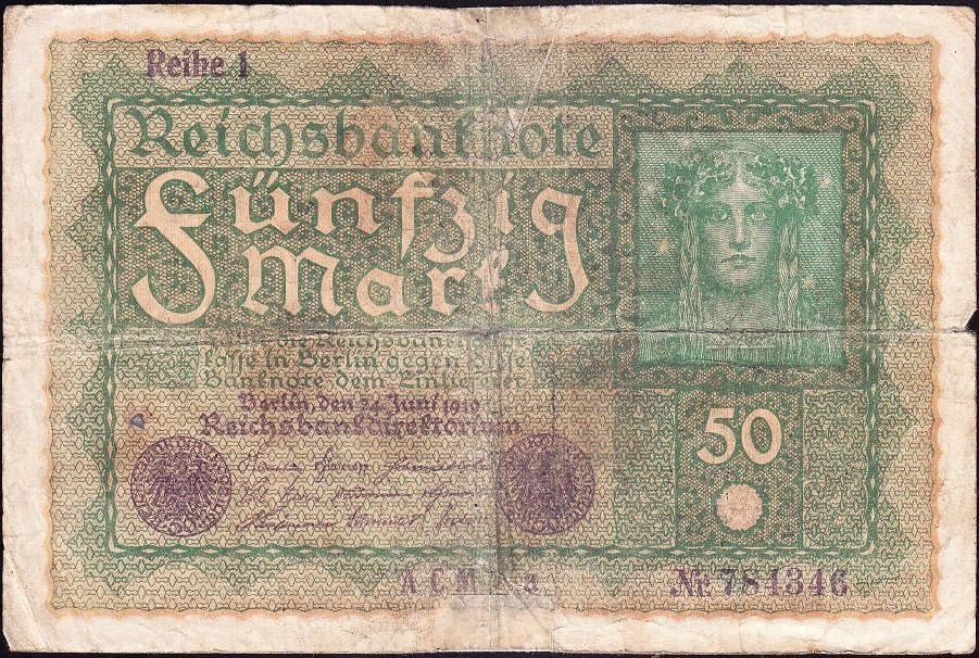 Almanya 50 Mark 1919 Haliyle ( R62a ) Reich 1 Matbaa Reichsdruckerei Berlin