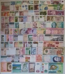 100 Farklı Yabancı Kağıt Para Lotu Çil