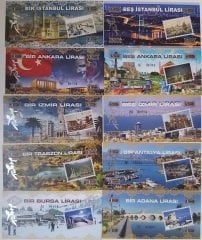 004 Numara Türkiyenin Şehirleri 10 Farklı Fantazi Para Seti Folder Güzel Numara Çil (Maksimum Baskı 1000 Adettir