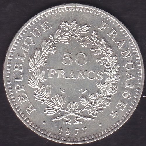 Fransa 50 Frank 1977 Gümüş ( 30 gram )