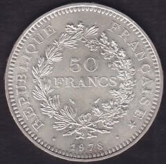 Fransa 50 Frank 1978 Gümüş ( 30 gram )