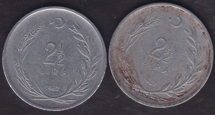 1962 Yılı 2.5 Lira (Ters Düz Takım)