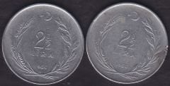 1964 Yılı 2.5 Lira (Ters Düz Takım)