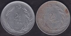 1965 Yılı 2.5 Lira (Ters Düz Takım)