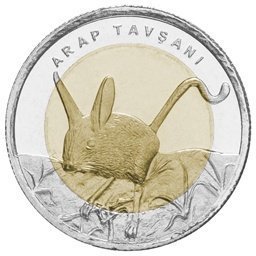 2016 Tarihli1 Lira Arap Tavşanı Bimetal Hatıra Parası Çil