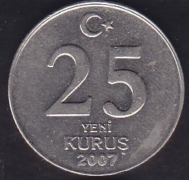 2007 Yılı 25 Yeni Kuruş