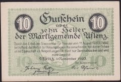 Avusturya 10 Heller Notgeld 1920 Çil