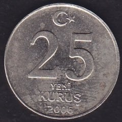 2006 Yılı 25 Yeni Kuruş