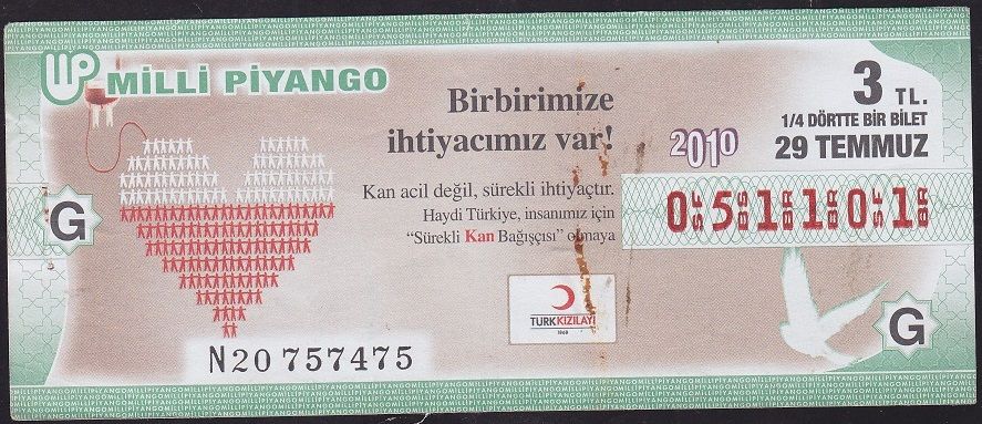 2010 29 Temmuz Çeyrek Bilet - G Serisi