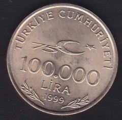 1999 Yılı 100 Bin Lira  75. Yıl Çilaltı Çil