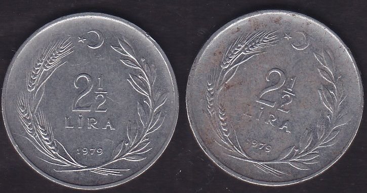 1979 Yılı 2.5 Lira (Ters Düz Takım)