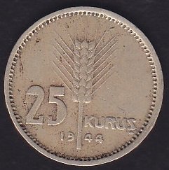 1944 Yılı 25 Kuruş