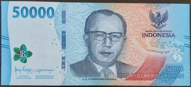 Endonezya 50000 Rupiah 2022 Çil