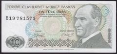 7.Emisyon 1.Tertip 10 Lira B19 781571 Çil